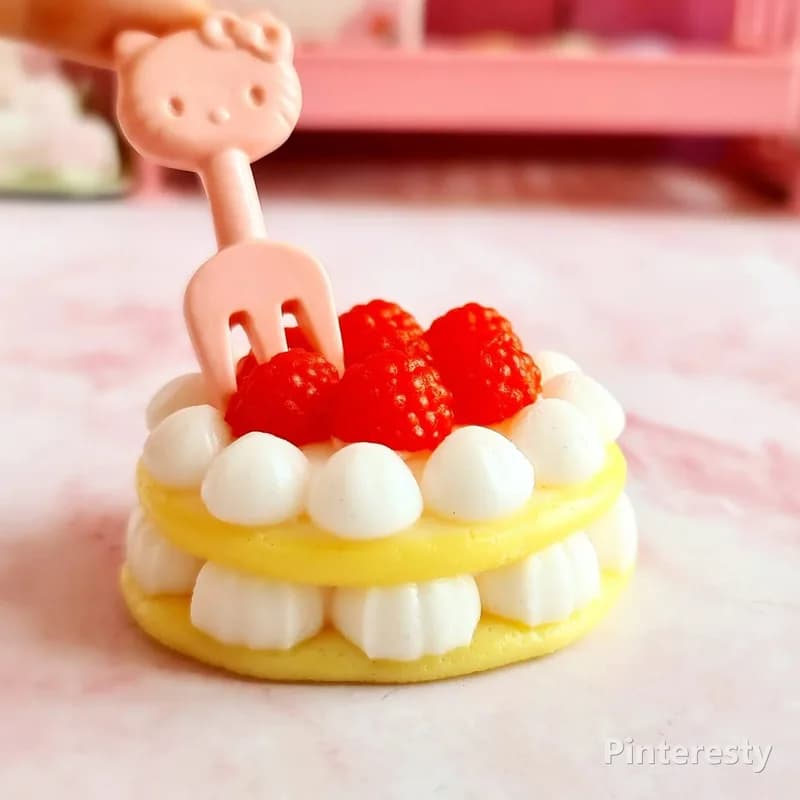 اسکوییشی نرمالو کیک به‌همراه چنگال | Cake Squishy Set