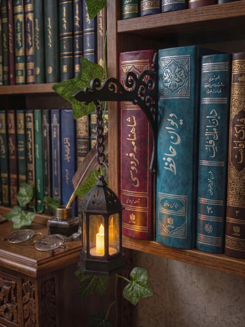 نمای دوم چراغ کتابخانه‌ای فانوس هشت‌ضلعی