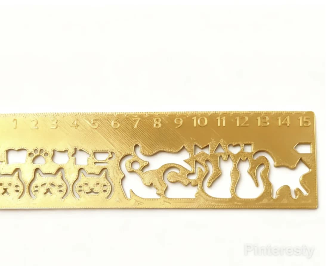 خطکش برنزی طرح گربه